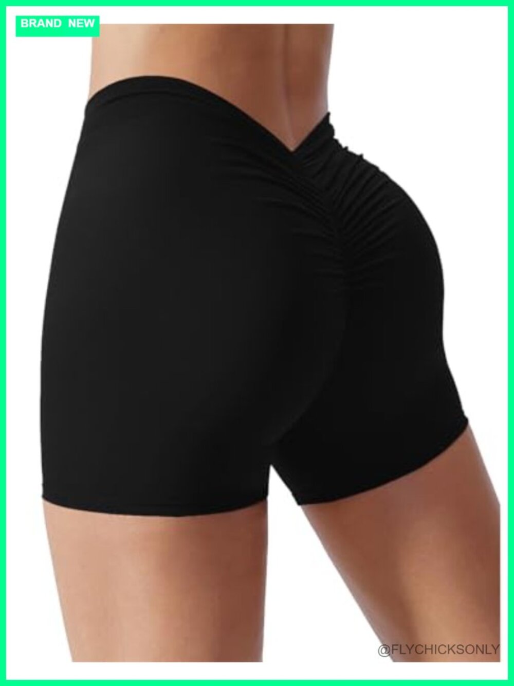 Scrunch Butt Lifting Workout Shorts High Waisted V Back Yoga Biker Shorts